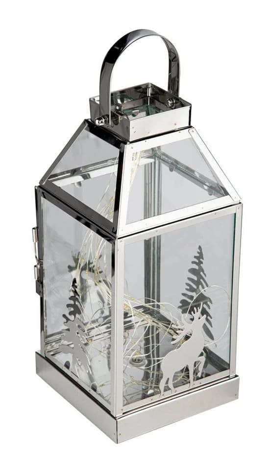 steinwohn LED Weihnachts-Laterne XL Edelstahl Glas