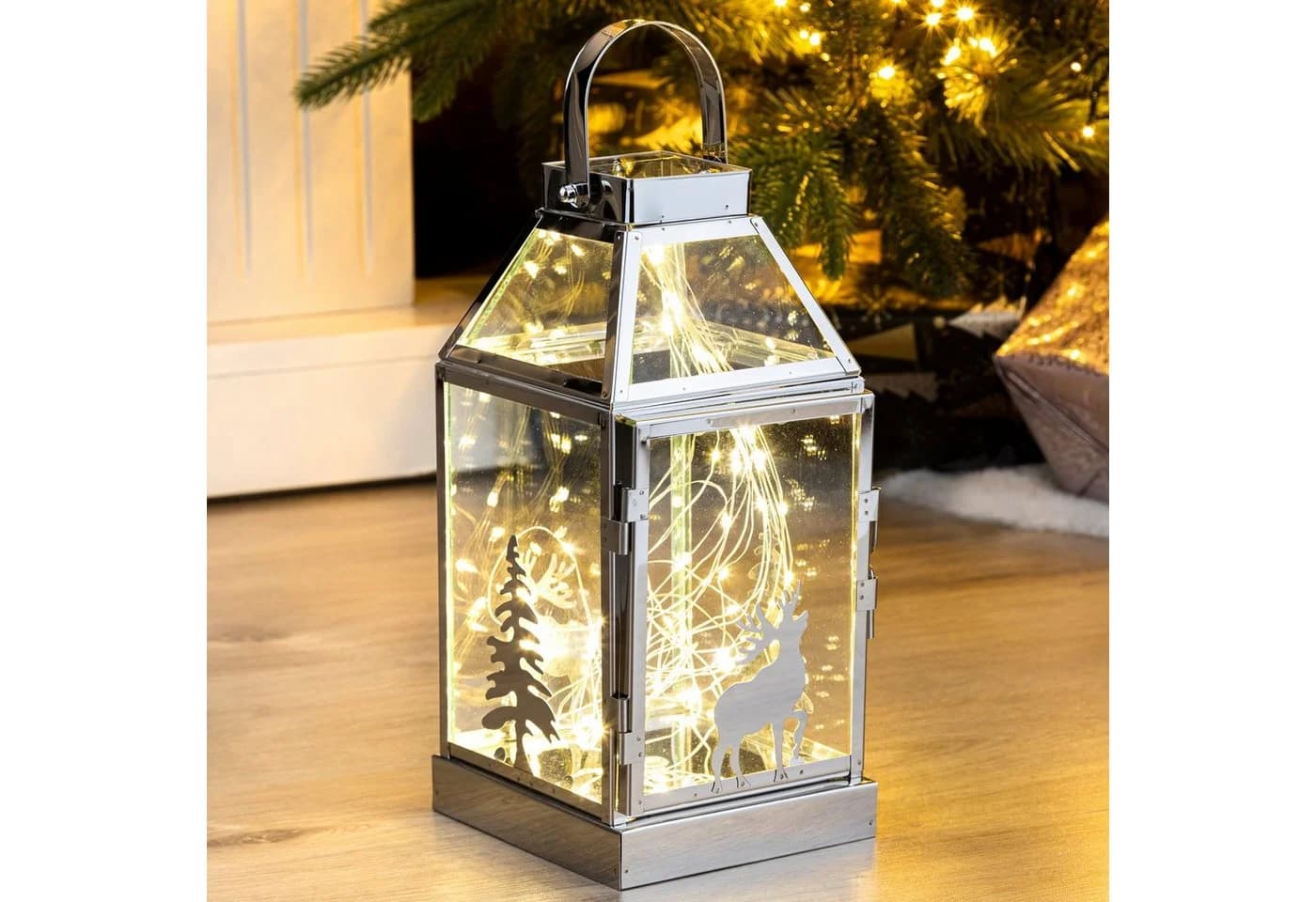 steinwohn LED Weihnachts-Laterne XL Edelstahl Glas - Bild 2