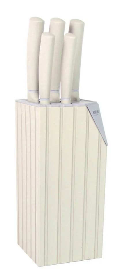 Michelino Messerblock 6-tlg. Beige Klingenstahl Spülmaschinengeeignet