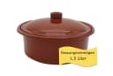 steinwohn Schmortopf Ton-Cocotte mit Deckel Glasierter Schmortopf Ton Rot-Braun Bild 1