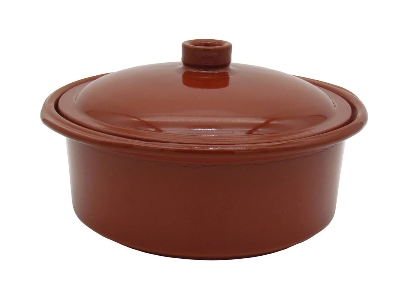 steinwohn Schmortopf Ton-Cocotte mit Deckel Glasierter Schmortopf Ton Rot-Braun - Bild 3