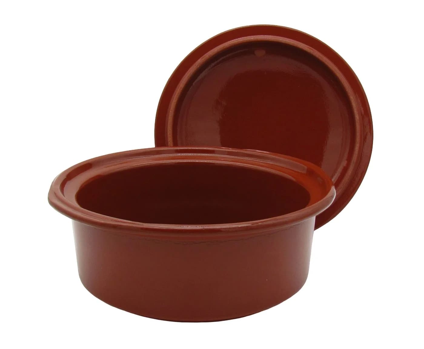 steinwohn Schmortopf Ton-Cocotte mit Deckel Glasierter Schmortopf Ton Rot-Braun - Bild 4