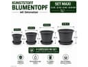 steinwohn Blumentopf mit Untersetzer Kunststoff Rund Anthrazit Bild 1