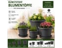 steinwohn Blumentopf mit Untersetzer Kunststoff Rund Anthrazit Bild 2