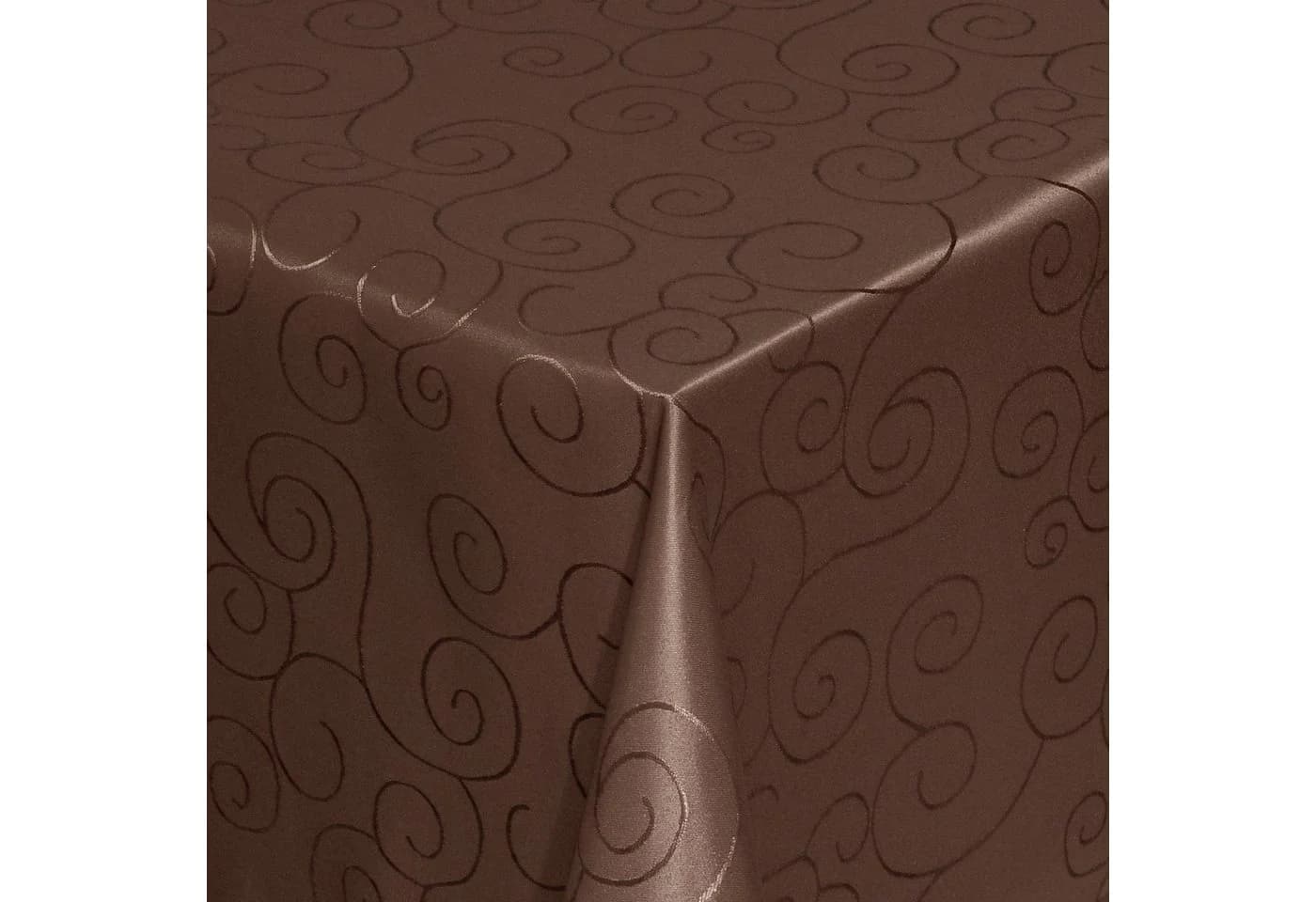 Moderno Tischdecke Dunkelbraun Jacquard Ornamente mit Saum