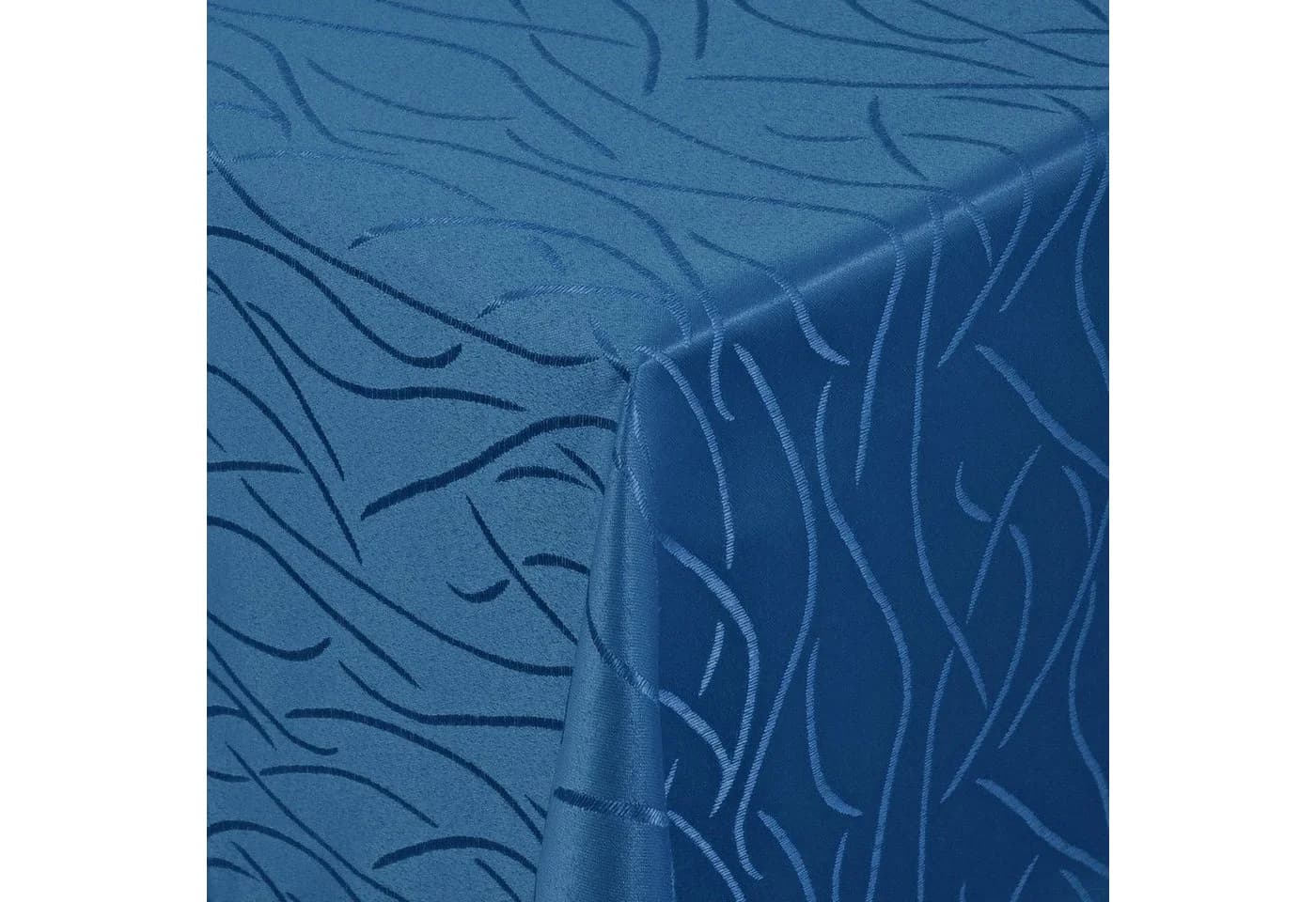 Moderno Tischdecke Dunkel-Blau Gestreift Jacquard Saum