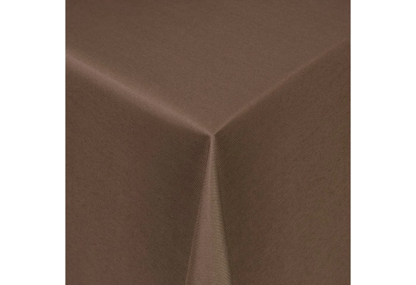 Moderno Tischdecke Dunkel-Braun Uni Jacquard mit Saum