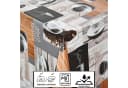 Moderno Wachstuch Tischdecke Braun Kaffee-Motiv Abwaschbar Bild 1