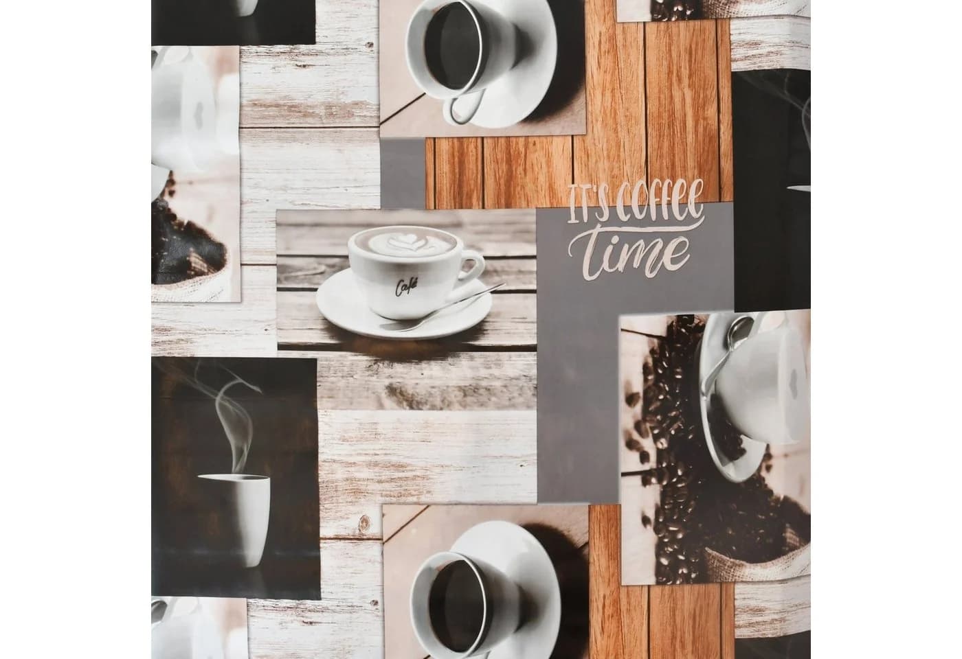 Moderno Wachstuch Tischdecke Braun Kaffee-Motiv Abwaschbar - Bild 3