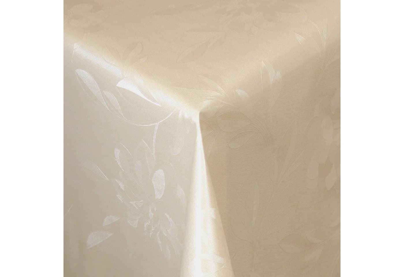 Moderno Wachstuch Tischdecke Creme-Beige Blumenmotiv Abwaschbar
