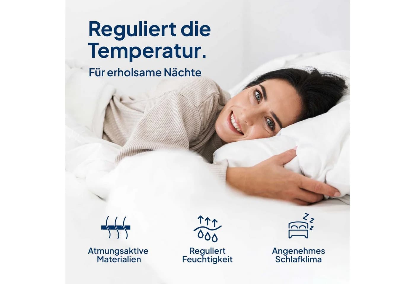 AM Qualitätsmatratzen Gelschaum-Topper H2 Weiß 80x200 cm - Bild 5