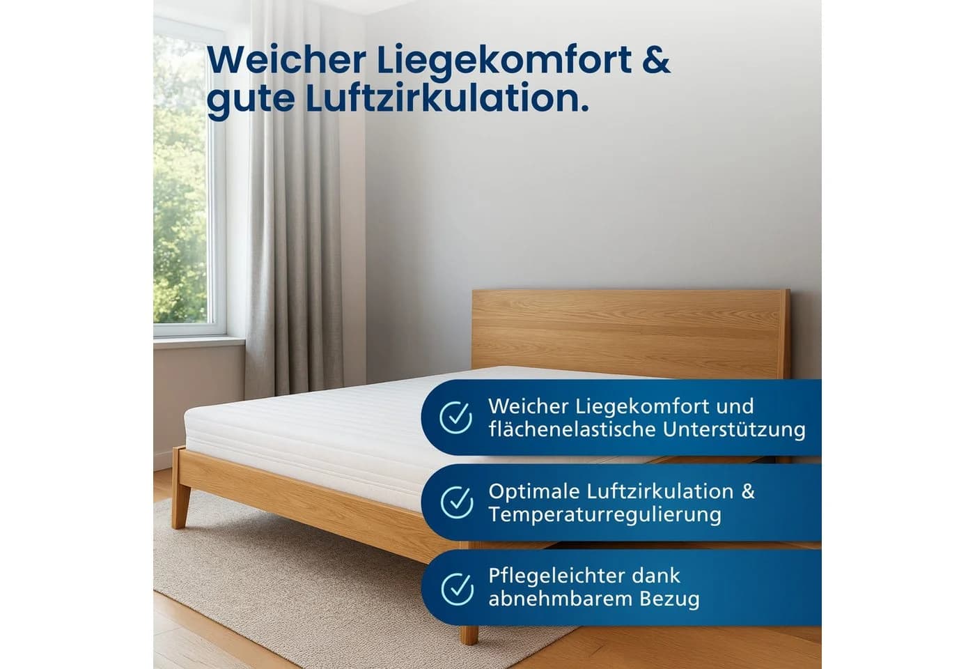 AM Qualitätsmatratzen Bonnellfederkernmatratze H3/H4 19 cm hoch