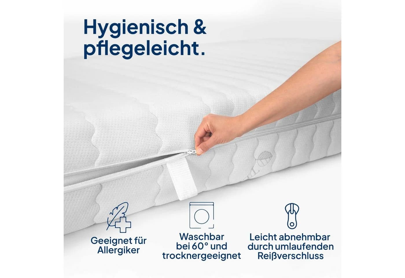 AM Qualitätsmatratzen TENCEL™ Lyocell Matratzenbezug Weiß - Bild 4