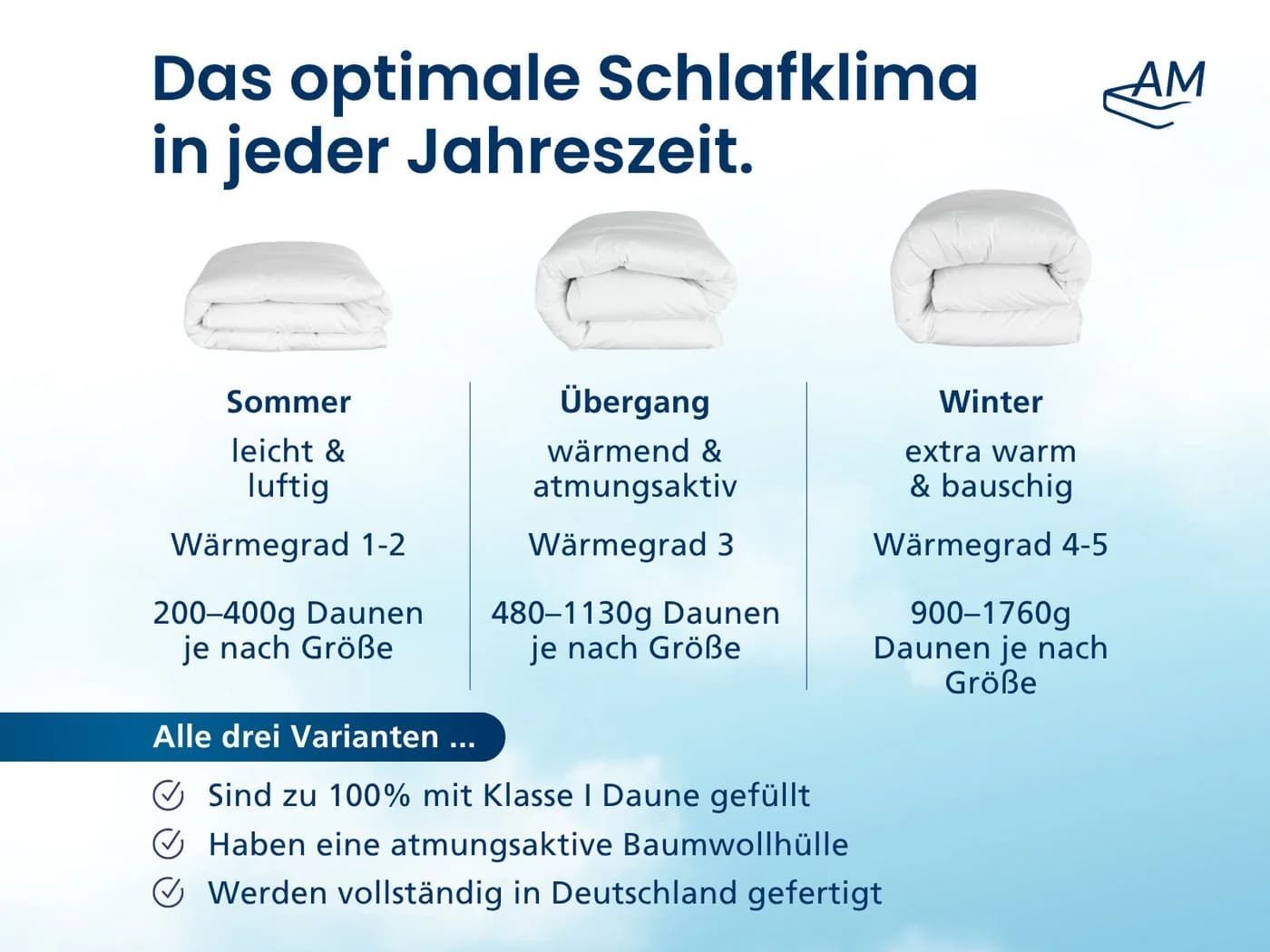 DormiGood Premium Daunendecke Sommer 100% Daunen Baumwolle 135x200 cm - Bild 5