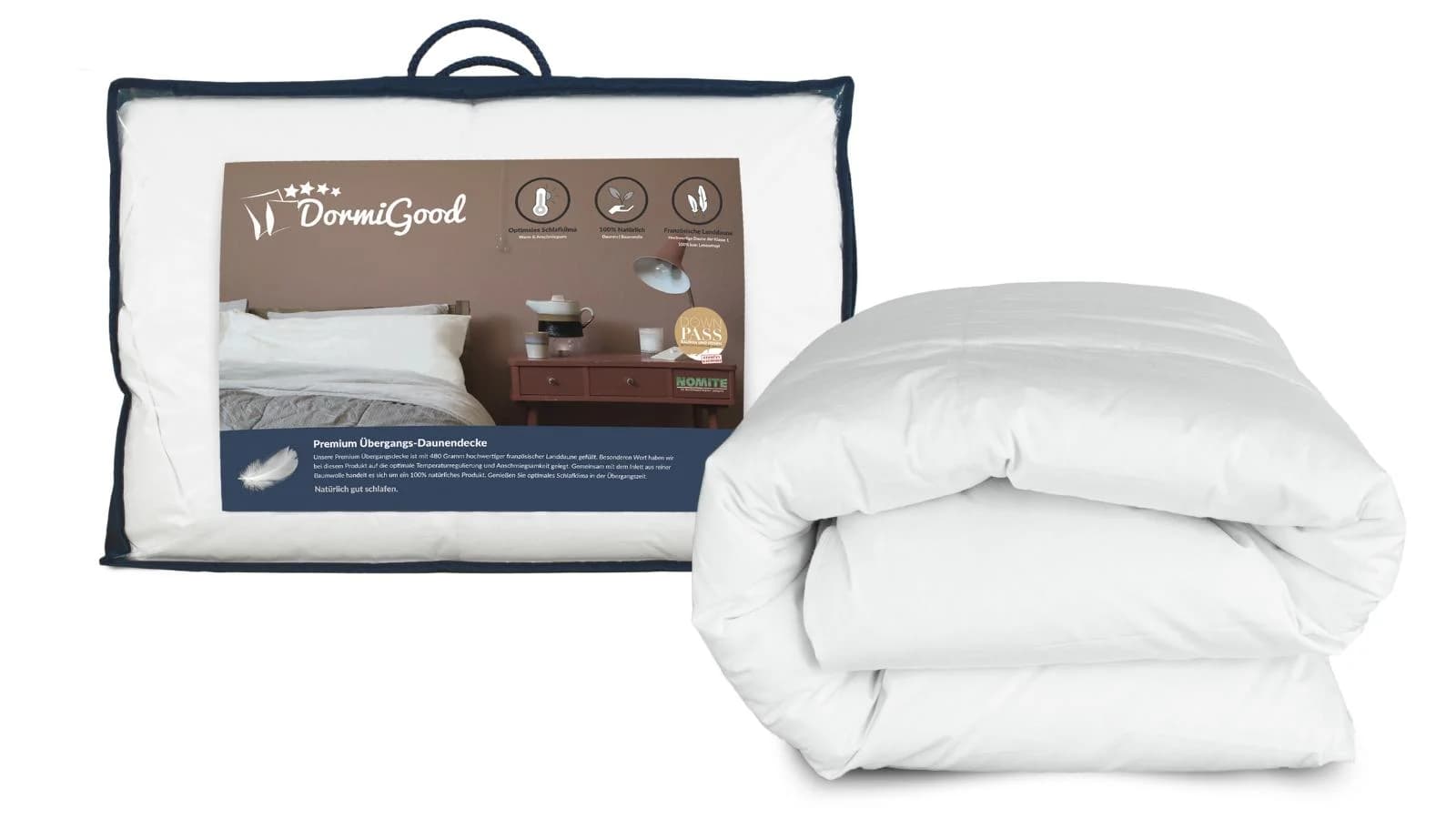 DormiGood® Premium Daunendecke 140 x 220 cm Übergangsdecke
