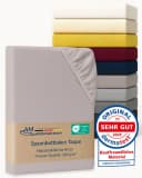 AM Qualitätsmatratzen Spannbettlaken Baumwolle Taupe für Boxspringbetten Bild 1