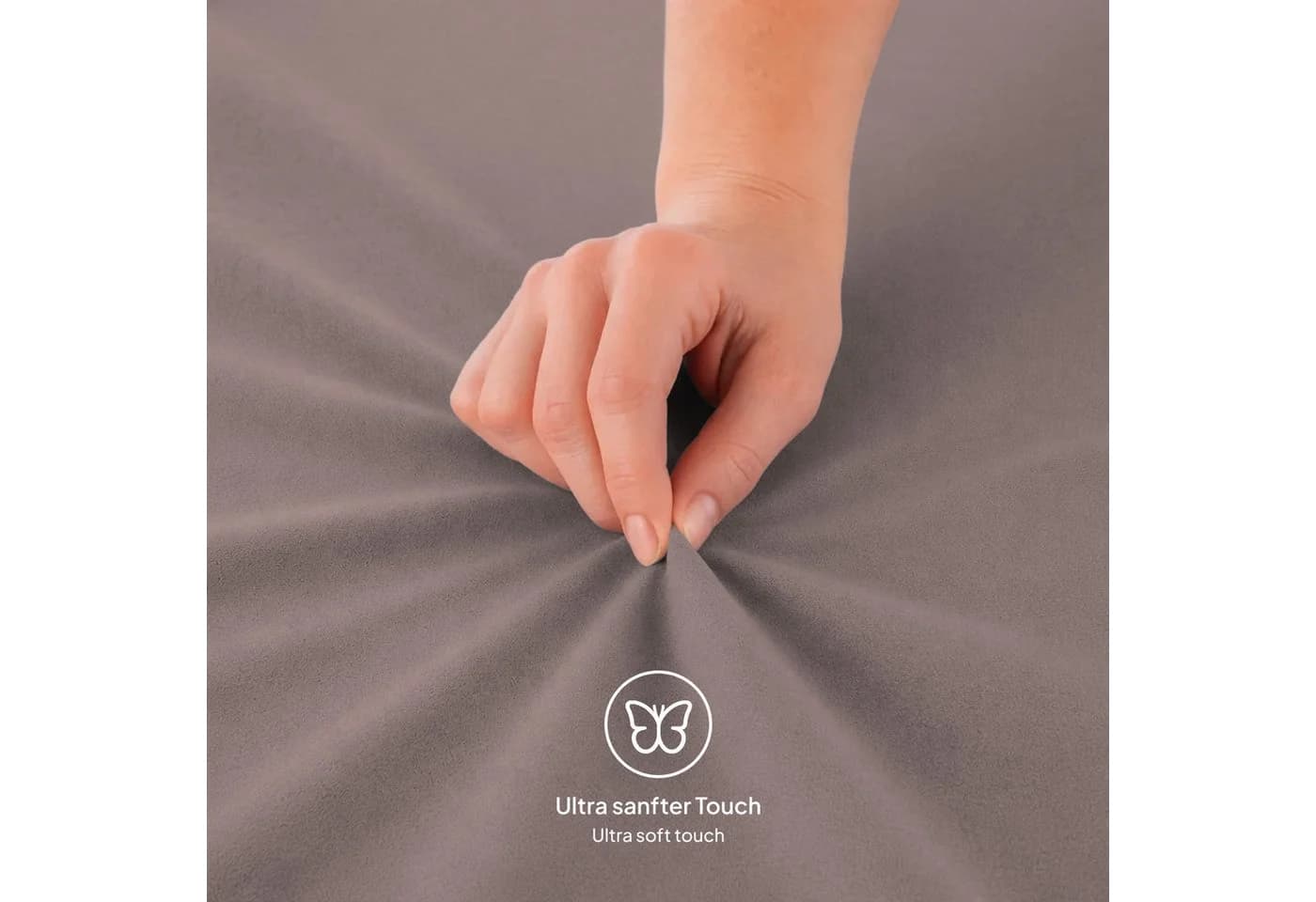 AM Qualitätsmatratzen Spannbettlaken Baumwolle Taupe für Boxspringbetten - Bild 5