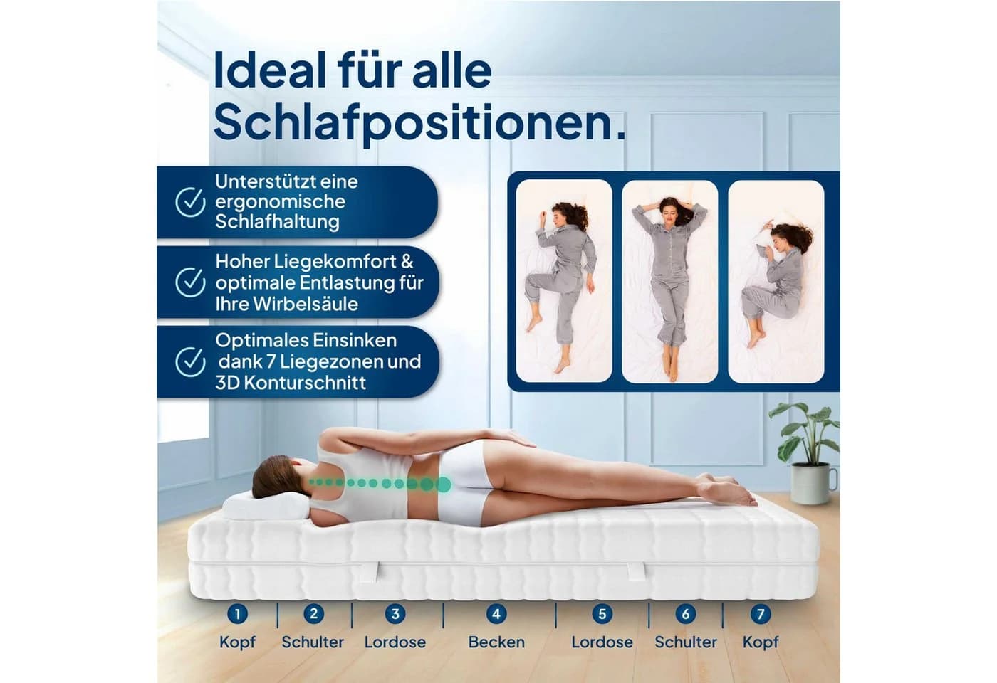 Kaltschaummatratze Premium 7-Zonen Matratze Kaltschaum AM Qualitätsmatratzen