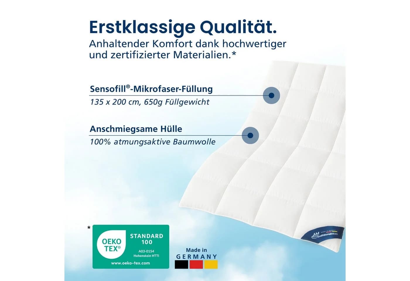 DormiGood Mikrofaserbettdecke Weiche Premium Bettdecke, Ganzjahresdecke, Allergiker geeignet, 140x200 cm - Bild 3