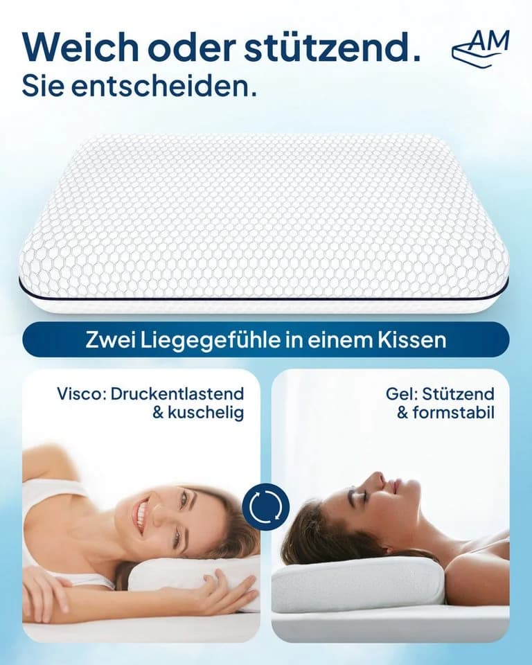 AM Qualitätsmatratzen Nackenstützkissen Premium verstellbares Kissen - Bild 4