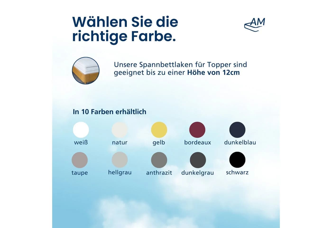 AM Qualitätsmatratzen Spannbettlaken Gelb Baumwolle Jersey - Bild 4