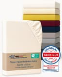 AM Qualitätsmatratzen Spannbettlaken Baumwolle Creme Jersey Bild 1
