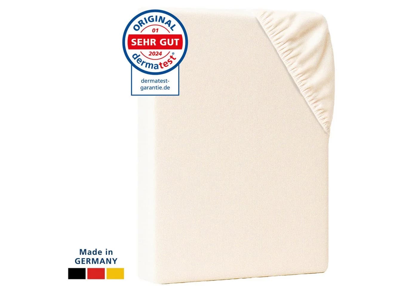 AM Qualitätsmatratzen Spannbettlaken Baumwolle Creme Jersey - Bild 2