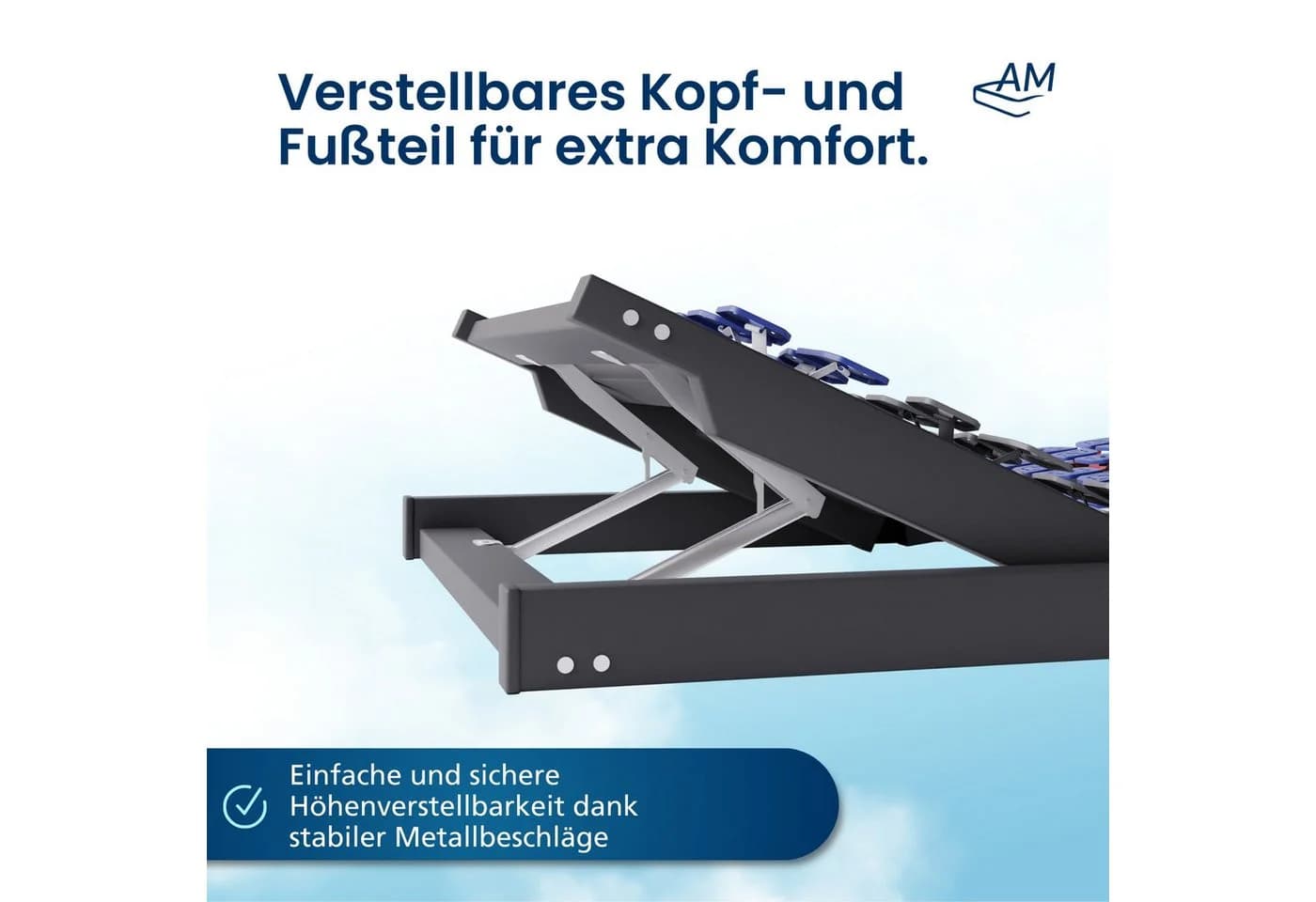 AM Qualitätsmatratzen 7-Zonen Tellerlattenrost Verstellbar 80x200 - Bild 5