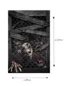 Metamorph Zombie Fensterdeko Halloween Horror Dekoobjekt Grau Bild 1