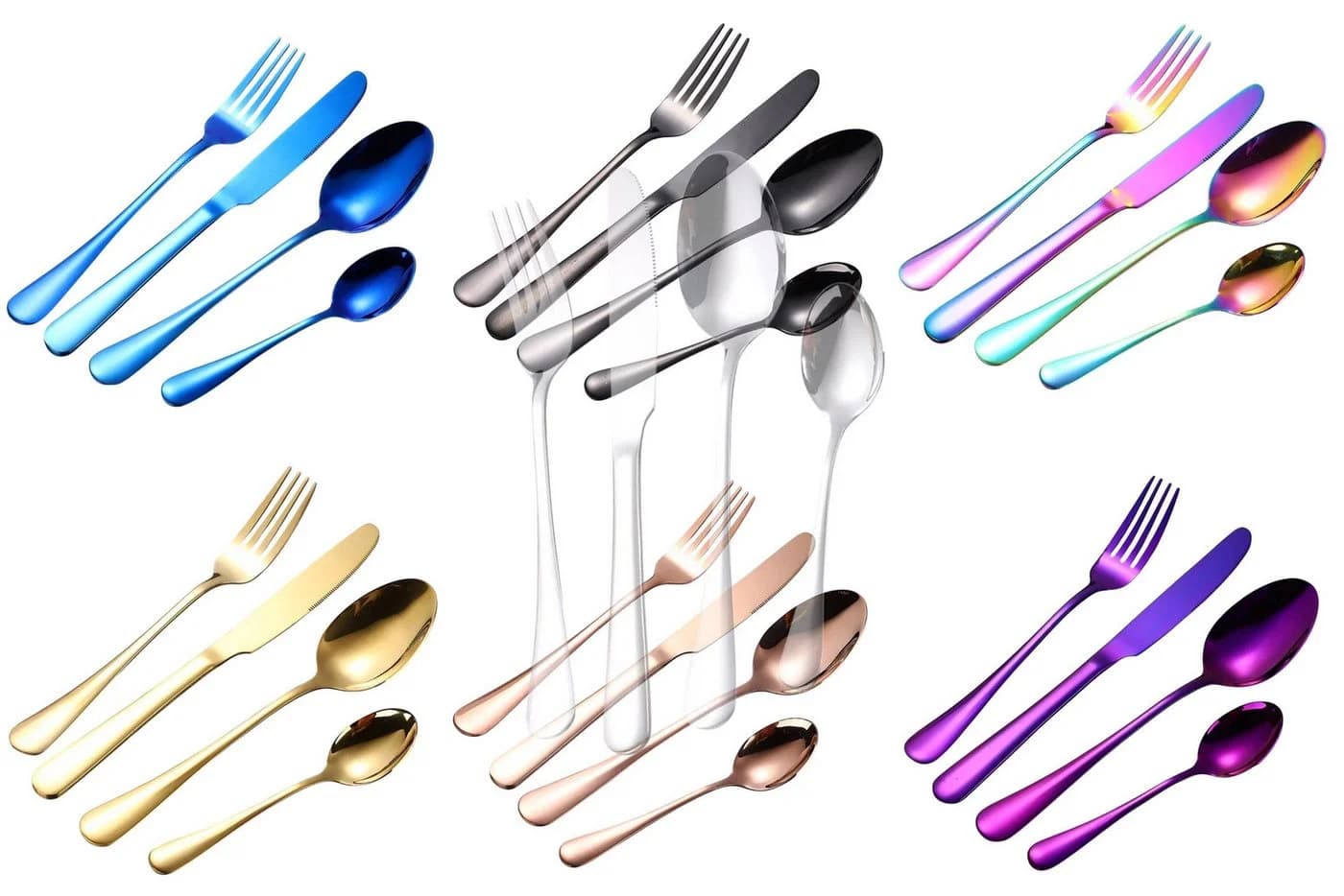 Eyecatcher Besteck-Set 4-tlg. Edelstahl Schwarz/Silber