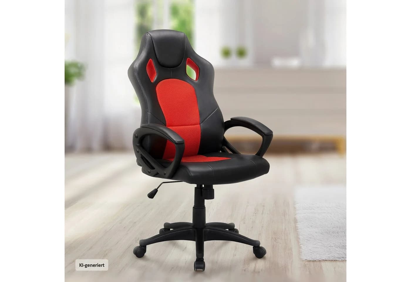 HTI-Line Chefsessel Racingstuhl Daytona Schwarz Rot