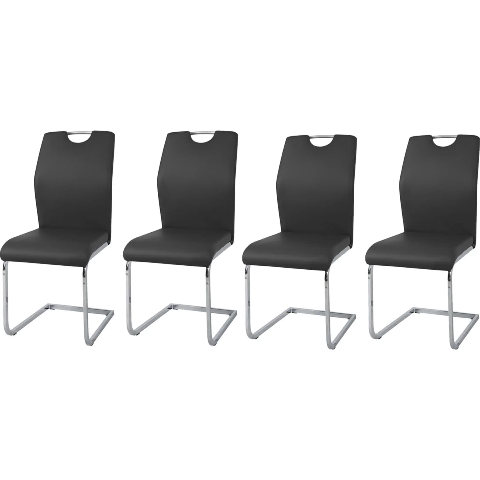 HTI-Line Schwingstuhl 4er-Set Nelly Schwarz Modern