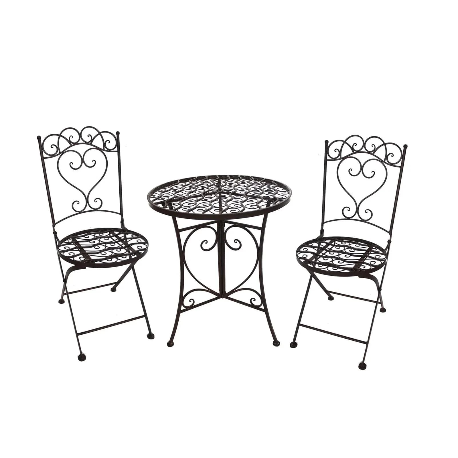 HTI-Line Tischgruppe Curly - Gartenmöbel Set mit Zierornamenten