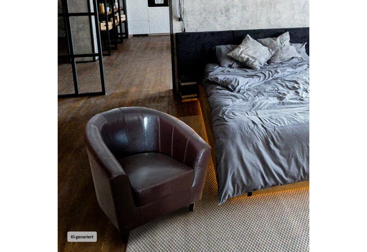 HTI-Line Cocktailsessel Cadogan Braun Kunstleder