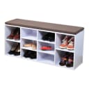 HTI-Living Schuhbank Katja1 mit Kissen und 10 Fächern Weiß Bild 1