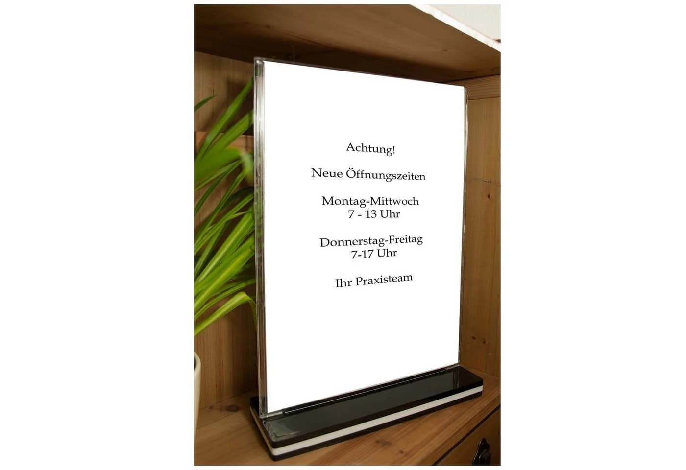 HTI-Line Bilderrahmen Tischaufsteller A3 Hochformat Weiß Kunststoff