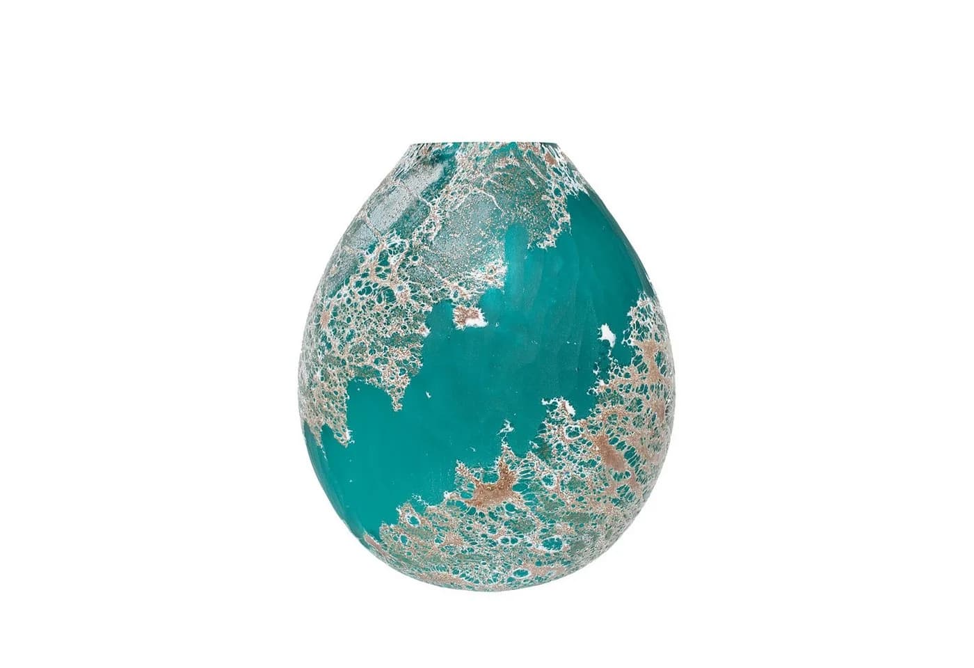 NTK-Collection Dekovase Ocean XL Türkis-Gold Tischvase