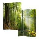 HTI-Line Paravent Waldweg Raumteiler Sichtschutz 120x170 cm Bild 1