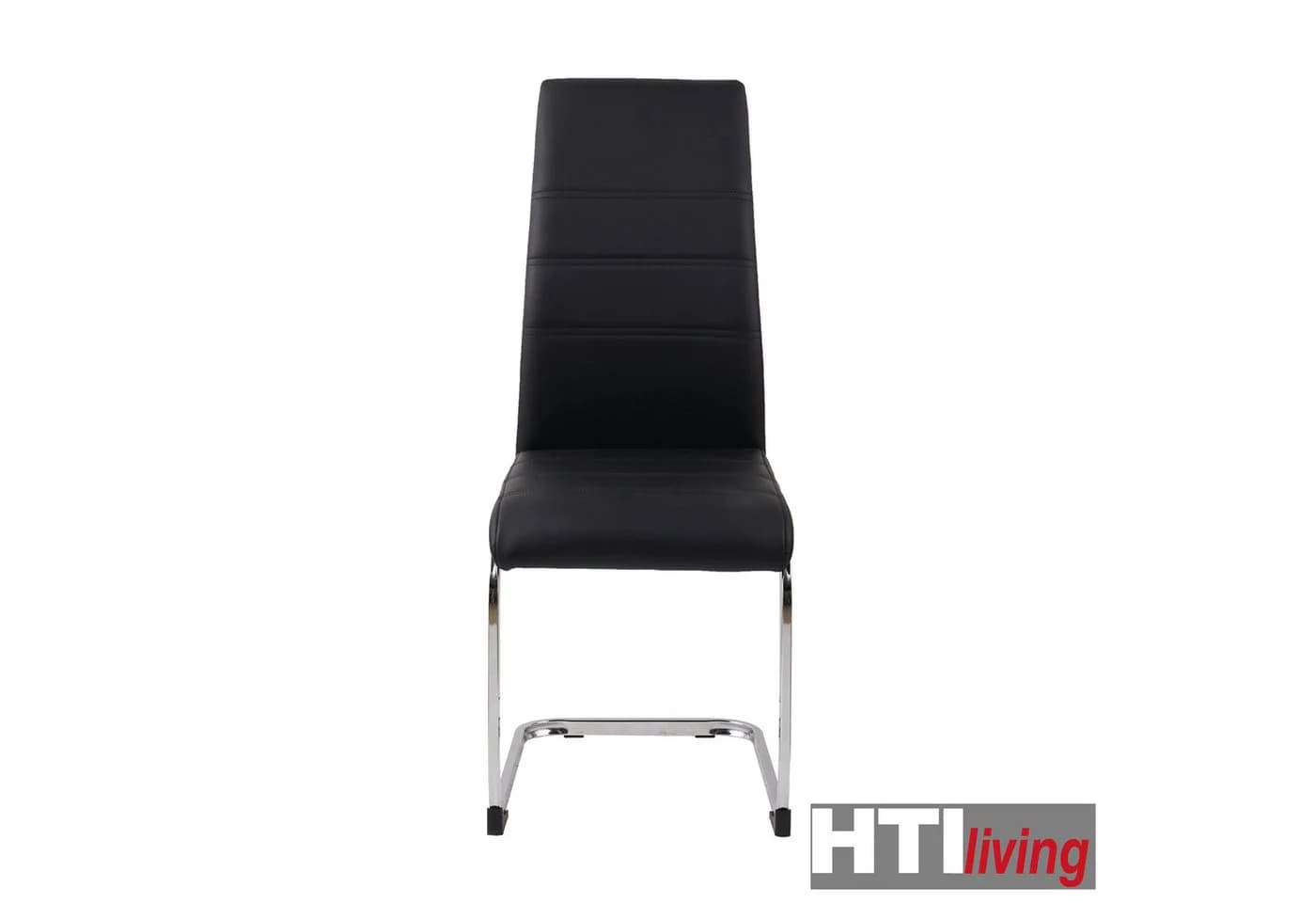 HTI-Line Freischwinger Schwingstuhl SallyC 2er Set Schwarz Kunstleder