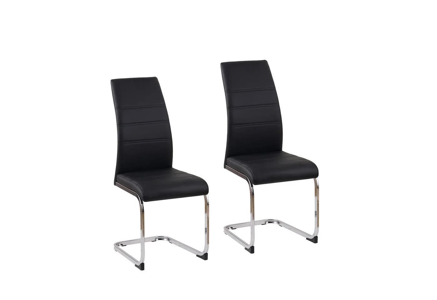 HTI-Line Freischwinger Schwingstuhl SallyC 2er Set Schwarz Kunstleder - Bild 2