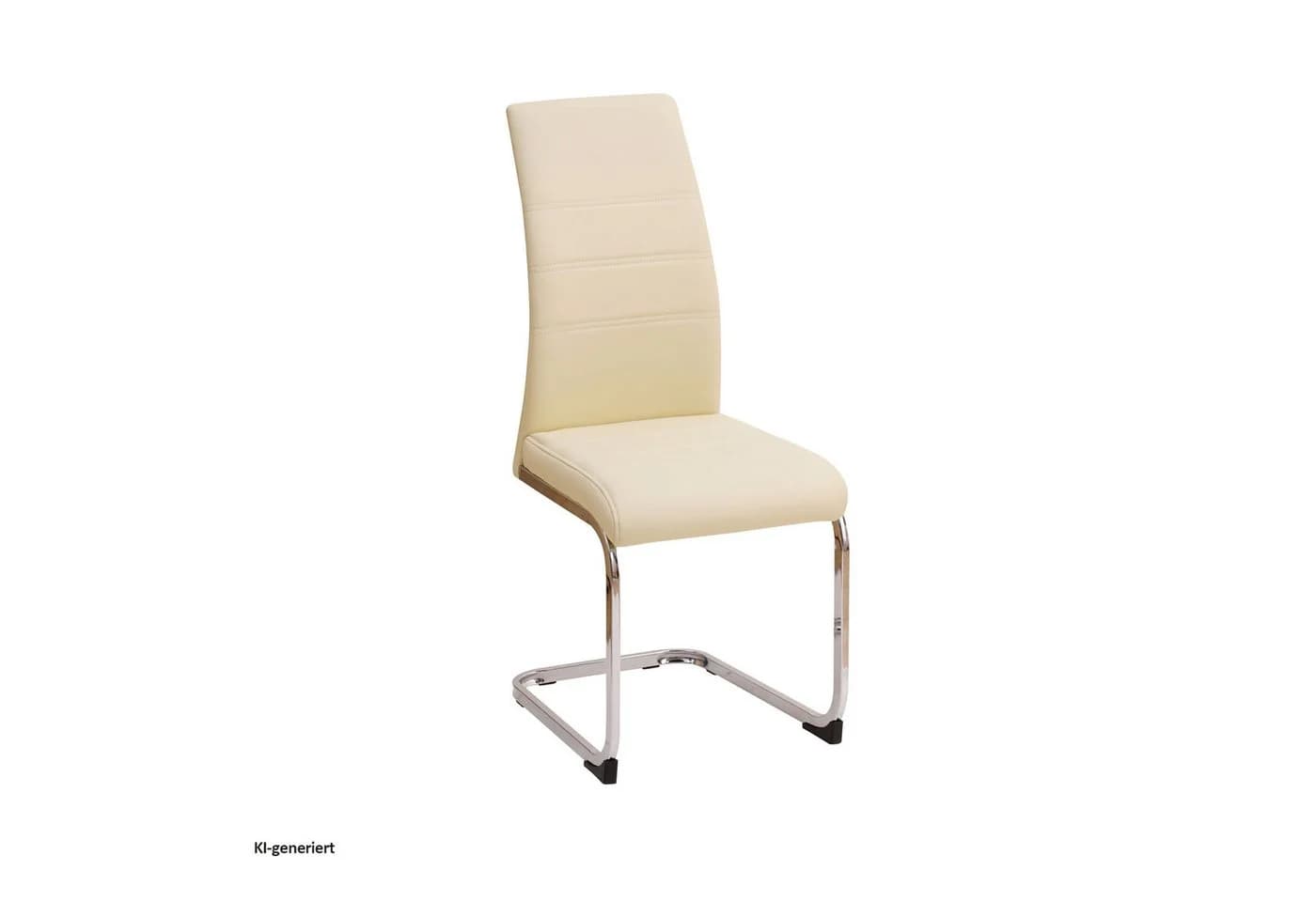HTI-Line Freischwinger Schwingstuhl SallyC 4er Set Kunstleder Beige/Weiß - Bild 4