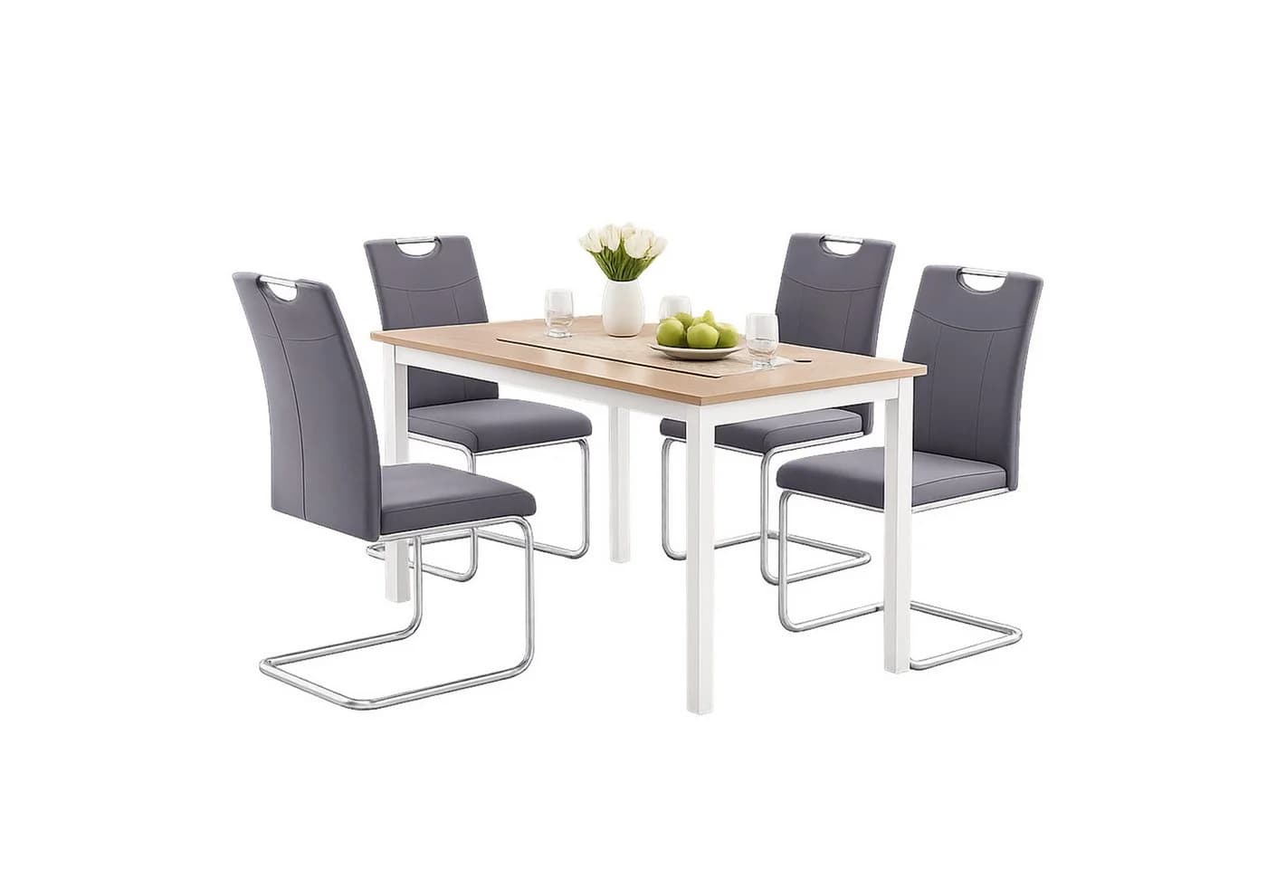 HTI-Line Freischwinger Schwingstuhl KellyC Grau 4er Set - Bild 2