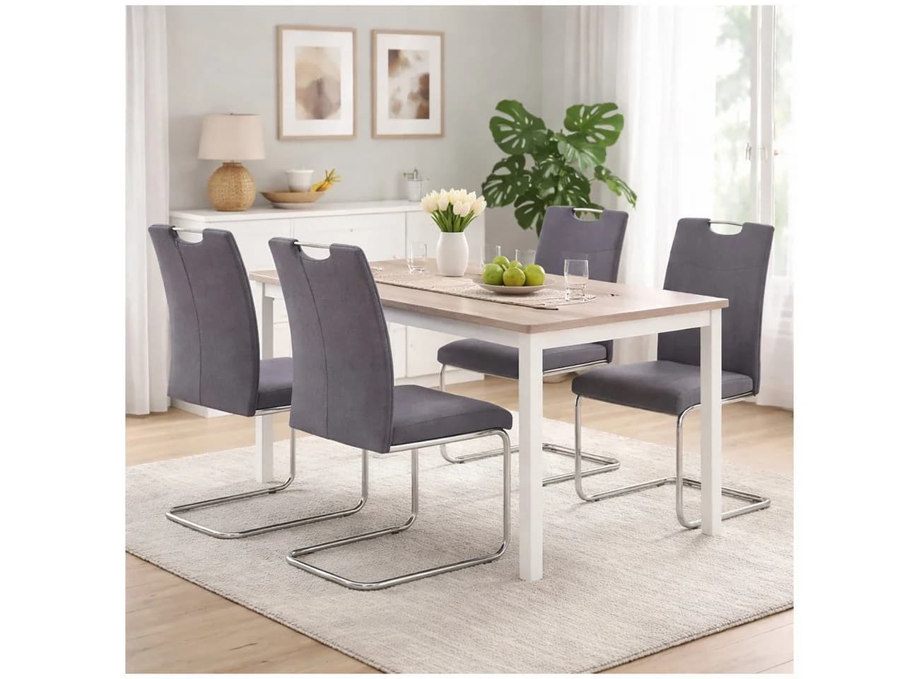 HTI-Line Freischwinger Schwingstuhl KellyC Grau 4er Set - Bild 4