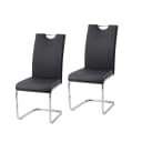 HTI-Line Freischwinger Schwingstuhl KellyC PU 2er Set Schwarz Kunstleder Bild 1