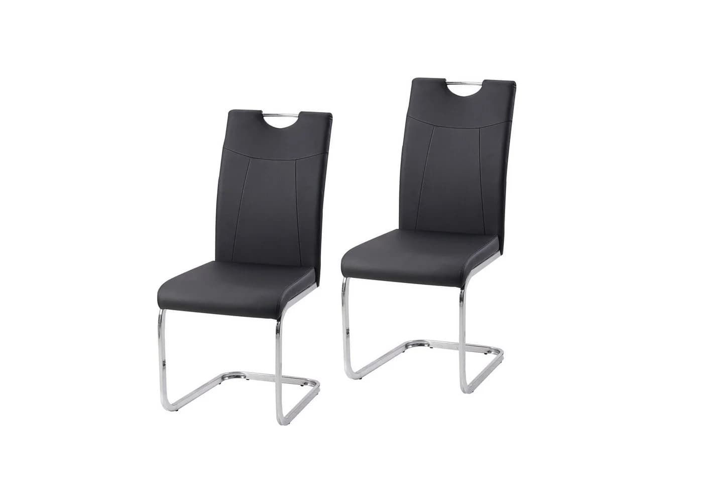 HTI-Line Freischwinger Schwingstuhl KellyC PU 2er Set Schwarz Kunstleder - Bild 3