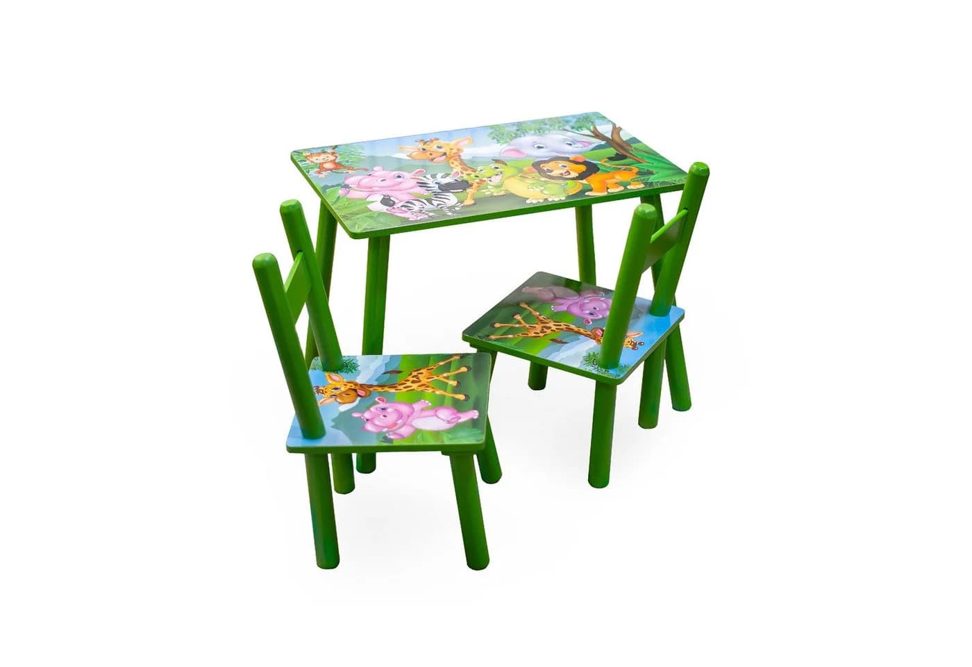 HTI-Line Kindersitzgruppe Dschungel 3-tlg. 1 Tisch 2 Stühle Bunt - Bild 3