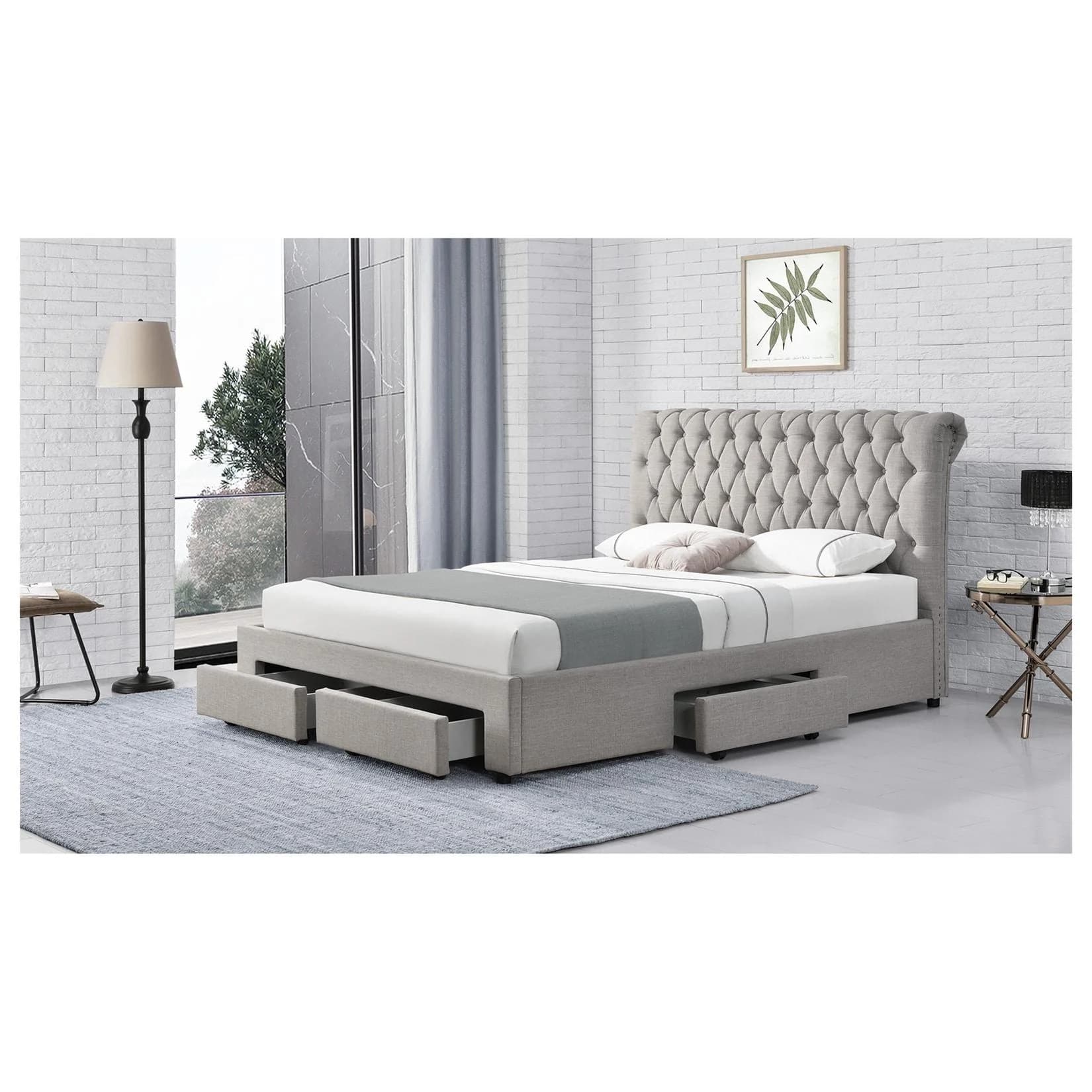 HTI-Line Bett Claire 140 Doppelbett mit Lattenrost und Schubladen