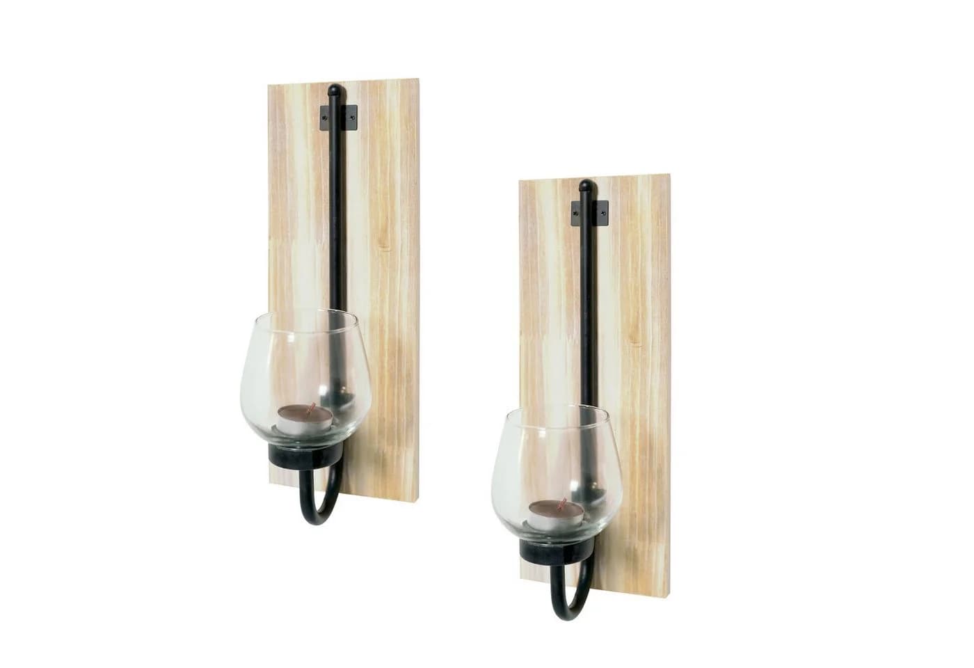 HTI-Line Wandkerzenhalter 2er Set Viola Rustikal Teelichthalter - Bild 2
