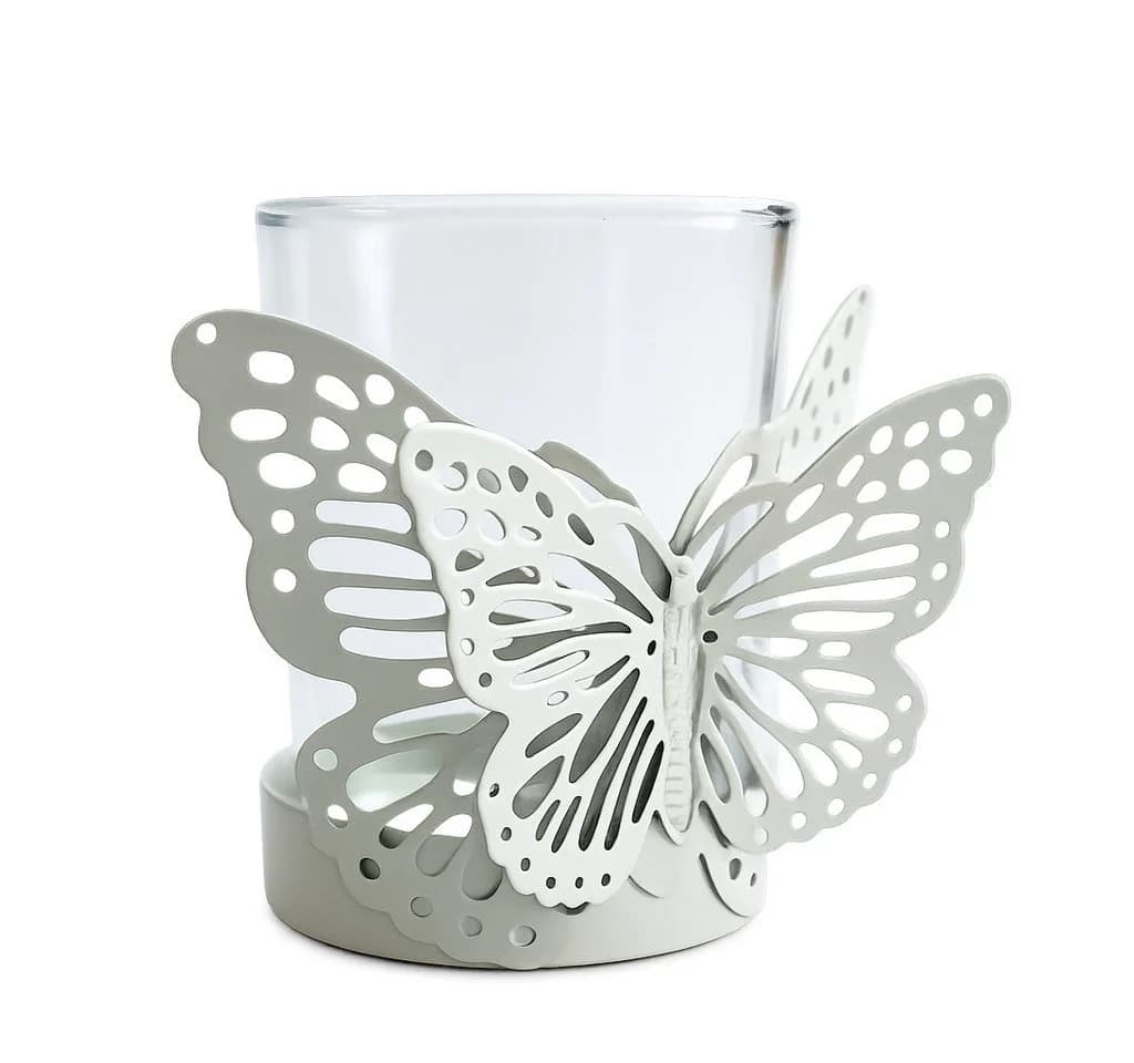 HTI-Line Teelichthalter Butterfly 3er Set Viola - Bild 3