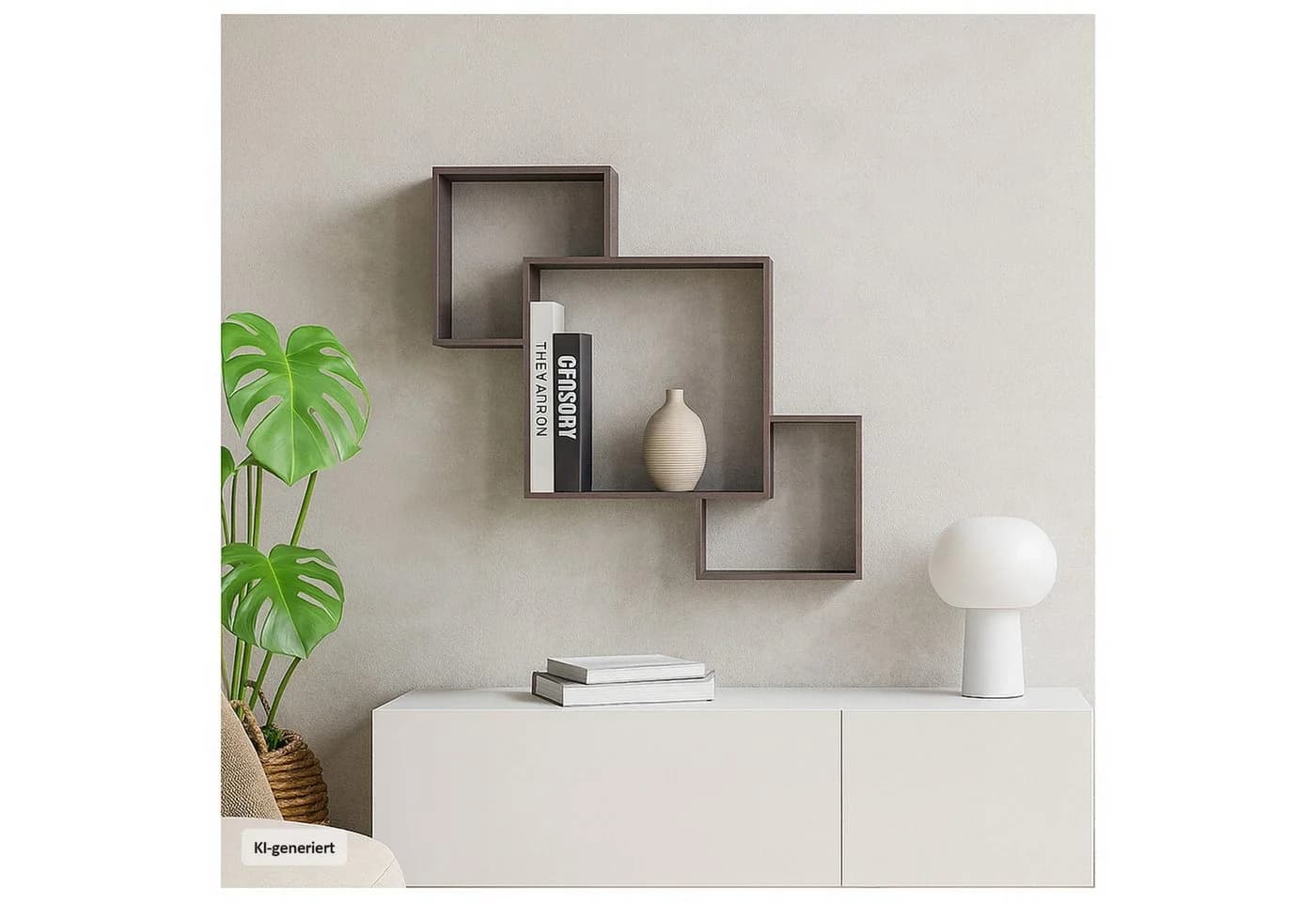 HTI-Line Wandregal Viola Blau/Braun MDF